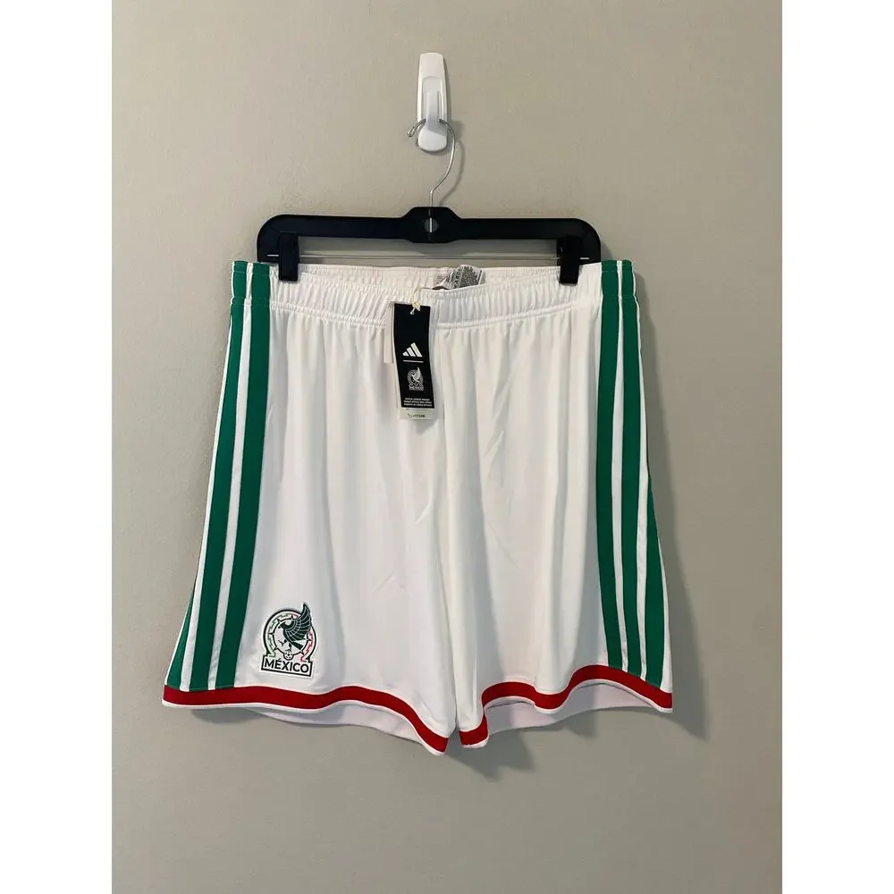 New Adidas Mexico 2026 Home Soccer Shorts White Men’s XL